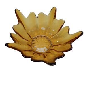 Viking Glass Amber Lotus Bowl 11" Diameter